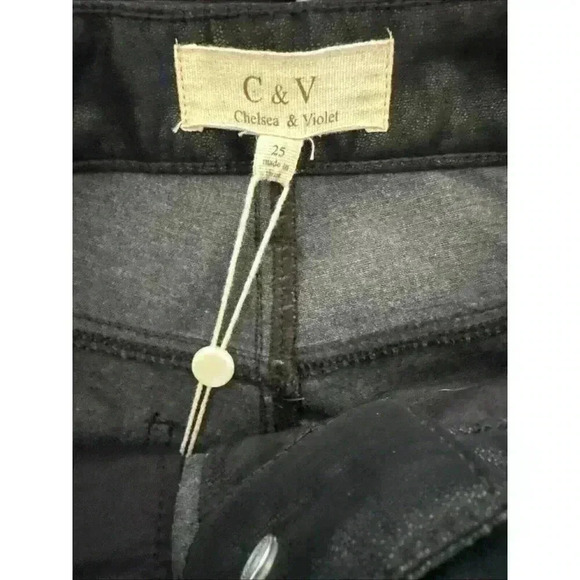 Chelsea & Violet Faux Leather Pants Size 25 Zipper Bottom Five Pockets Moto - Picture 8 of 8